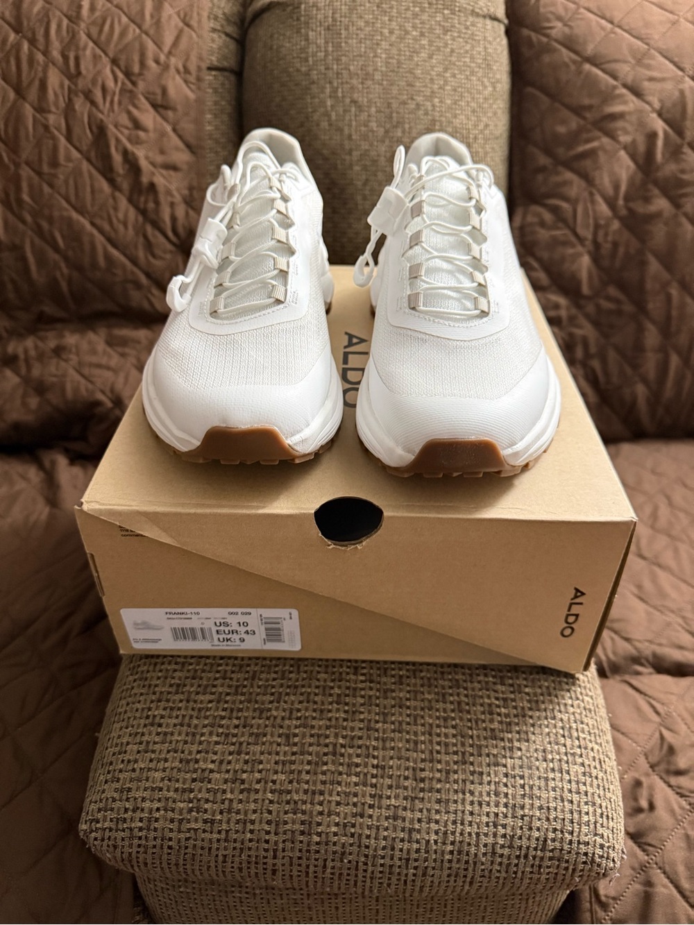 ALDO Men’s White Sneakers with Gum Outsole